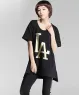 Áo thun form rộng họa tiết LA màu Đen