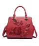 Túi xách cầm tay họa tiết hoa hồng 3D màu Đỏ