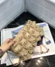 Clutch Đan Hoa Da Mềm màu Nude