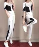 Set bộ thun thể thao cạp bo màu Trắng