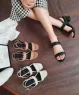 Sandal khóa cài quai bản ngang 5cm màu Đen