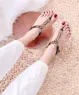 Sandal xỏ ngón quai đính hoa 1cm màu Đen