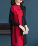 Áo len dệt họa tiết cách điệu dài tay màu Đỏ