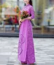 Áo dài truyền thống in 3D họa tiết hoa hồng màu Tím