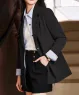 Áo Vest Blazer Dài Tay Hai Nút Túi Kiểu màu Đen