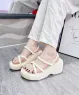 Sandal đế xuồng dây mảnh 7cm màu Trắng kem