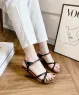 Sandal cao gót 7cm dây chéo gót trụ màu Đen