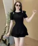 Set bộ đùi dáng eo khoét vai màu Đen
