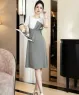 Đầm thun hai dây phối nơ cách điệu màu Trắng, xám
