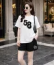 Set bộ short thun áo phom rộng số 58 màu Trắng, đen