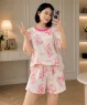 Bộ short thun cotton họa tiết hoạt hình gấu màu Hồng