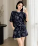 Bộ short thun cotton họa tiết hoạt hình gấu màu Xanh đen