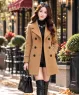 Áo khoác dạ dáng ngắn 6 nút túi xéo màu Vàng bò